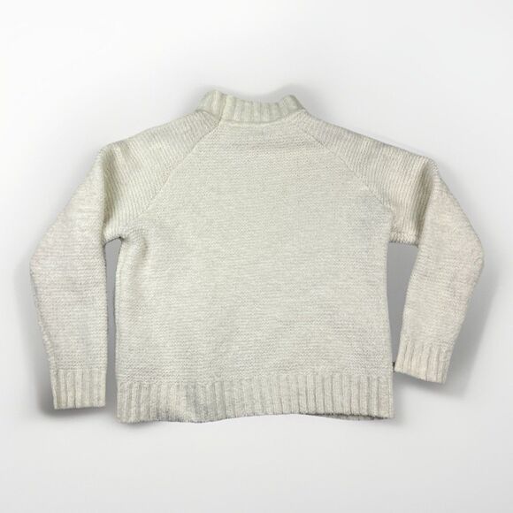 Fuzzy Mock Neck Sweater Lou & Gray White Womens M Soft Comfortcore Minimalist - Picture 2 of 6